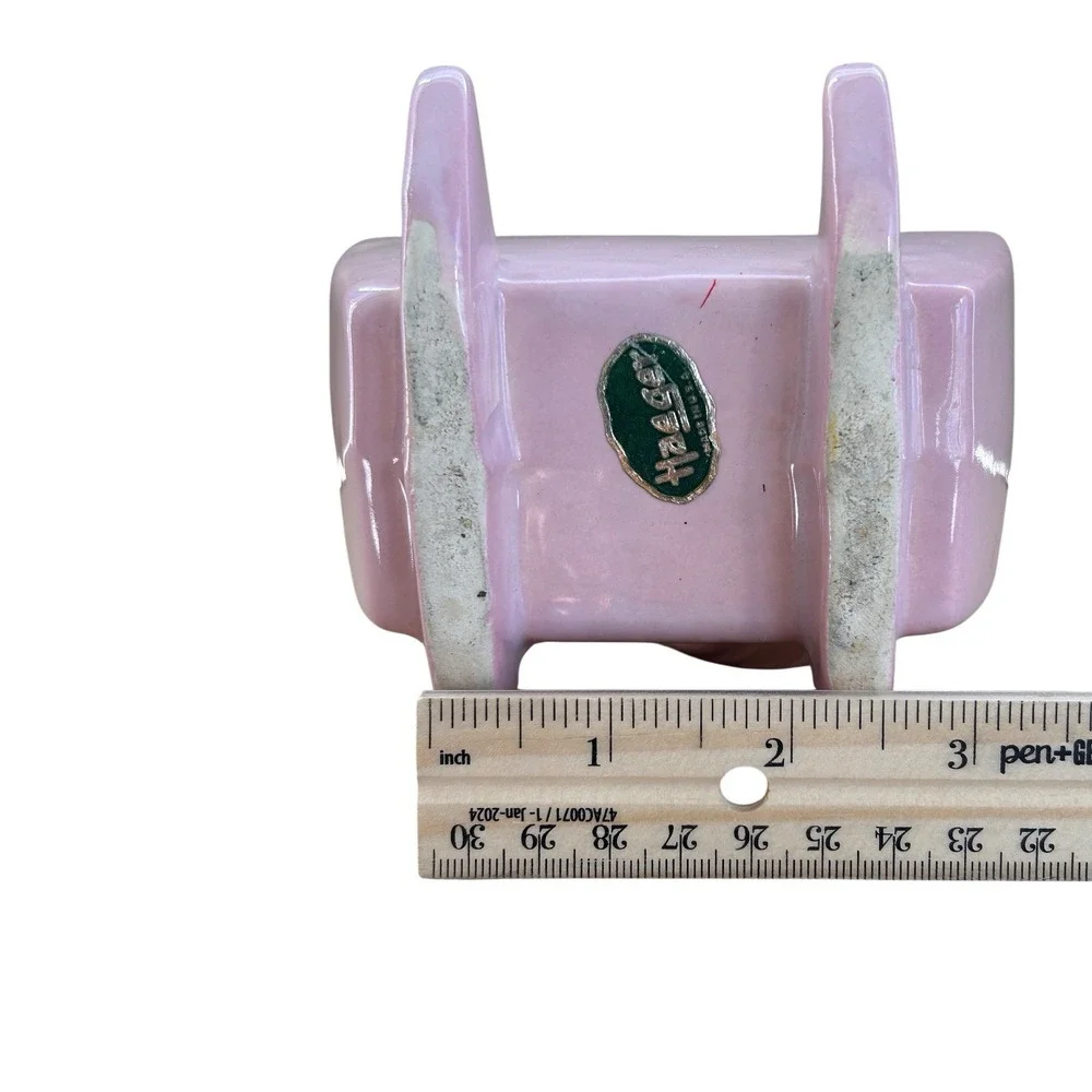 Haeger Pottery Pink Stork & Cradle Baby‎ Nursery Planter Wall Pocket W/sticker